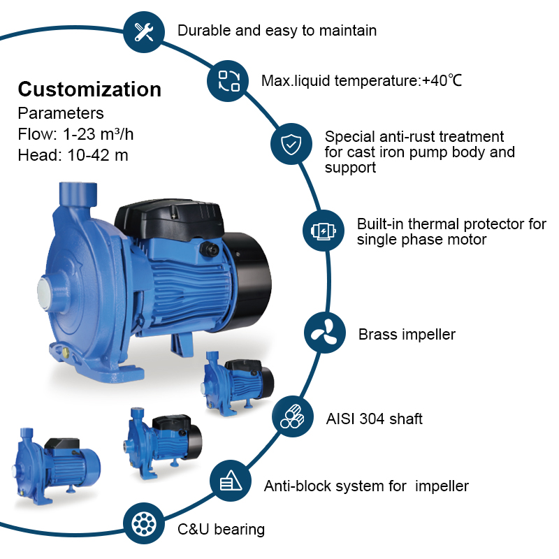 CPm1.5HP yta Elektriska centrifugalvattenpumpar för bevattning